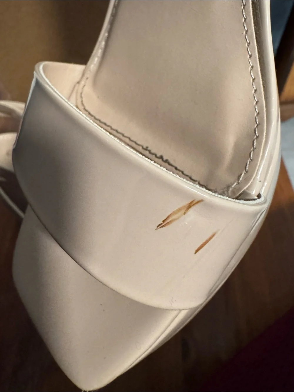 Nude Patent Cherry CUSHIONAIRE MEMORY FOAM Wedges